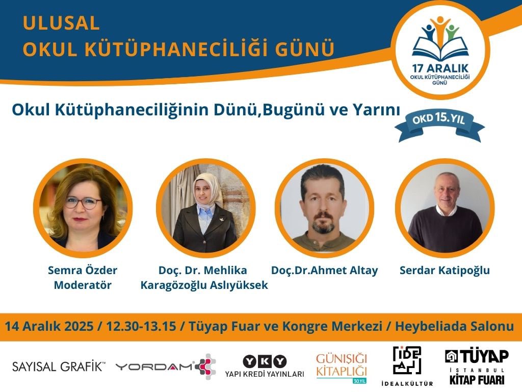 okulkutuphaneci's tweet photo. 🎉 EĞİTİMİN KALBİNDE YENİ BİR MİLAT!
17 Aralık artık 
“Ulusal Okul Kütüphaneciliği Günü”

14 Aralık 2025 Pazar günü, kitabın ve kültürün kalbinin attığı TÜYAP Kitap Fuarında sizleri bekliyoruz.

#okulkütüphanecileriderneği
#okulkütüphaneciliğigünü
#tüyapkitapfuarı
#edebiyat
#kygm https://t.co/P58hvABbAB