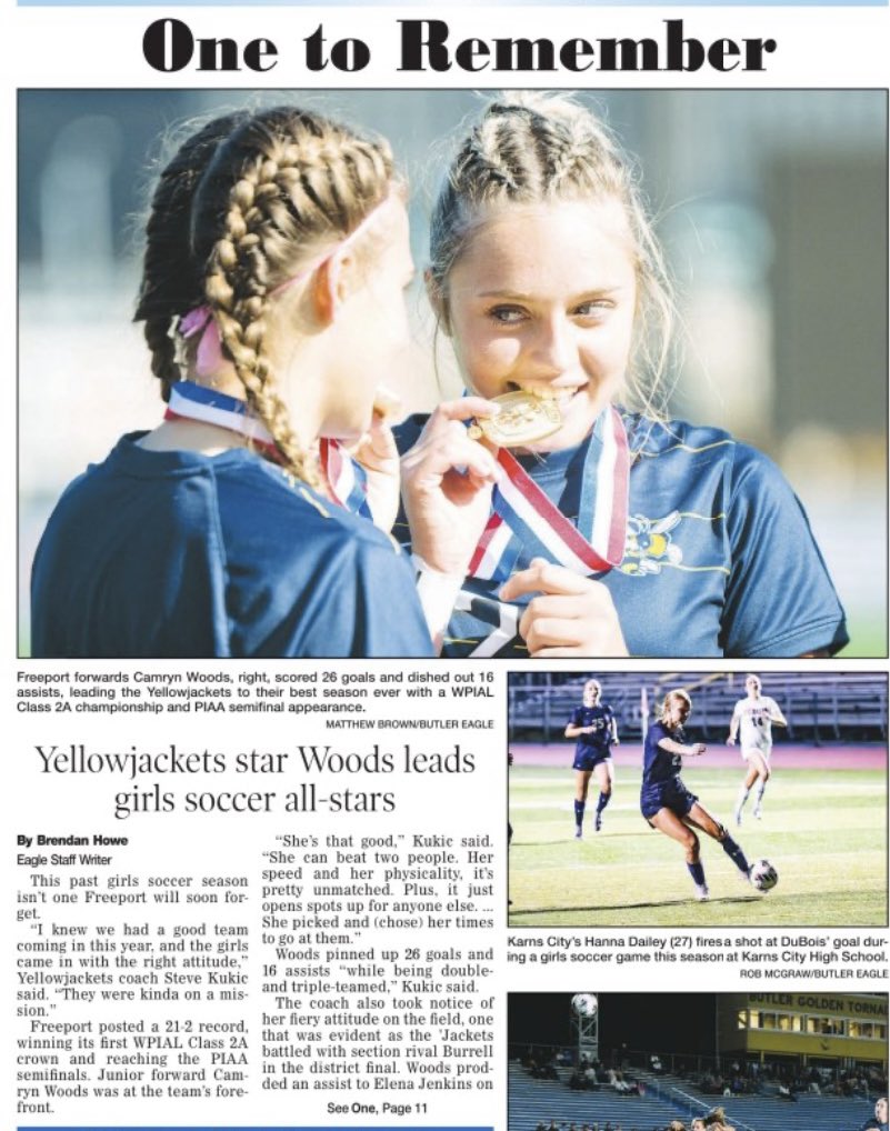CamrynWoods22's tweet photo. thank you @BESportsTeam for naming me POTY!!! 🙏🏼 so proud to represent @FAHSGirlsSoccer 
none of this would be possible without my awesome teammates & coaches 💙💛 congrats to my teammates who were also recognized!! @HoundsAcademy @ImYouthSoccer @PrepSoccer @TopDrawerSoccer @ECNLgirls @ECNLOhioValley  @ButlerEagle @bybrendanhowe