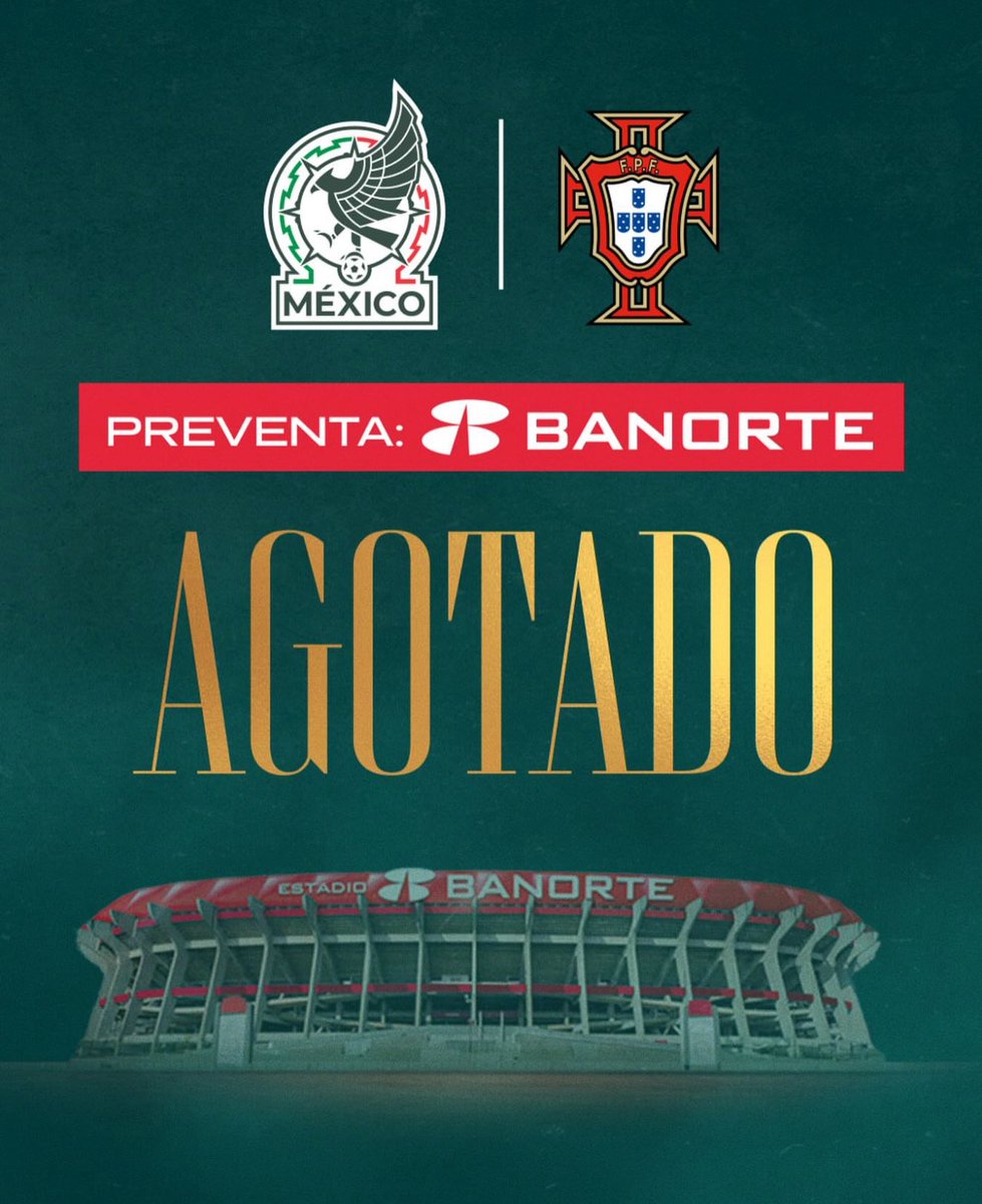 🇵🇹🇲🇽 ¡SOLD OUT!🔥 La preventa del Portugal vs. México en CDMX se agotó  pese a las fallas de Fanki y las filas interminables. Cristiano Ronaldo  jugará ante estadio lleno 😮‍💨 🔗https://t.co/Ifhd7mX7RX