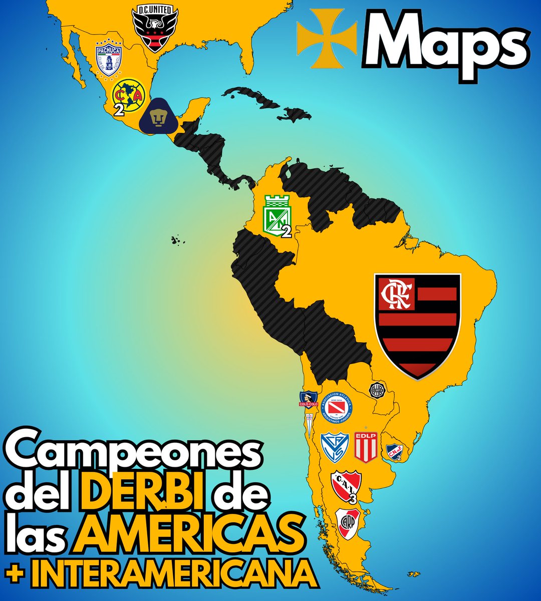 mapas_x's tweet photo. 🌎 Campeones del Derbi de las Américas y la Interamericana: https://t.co/xiN3S2CioX