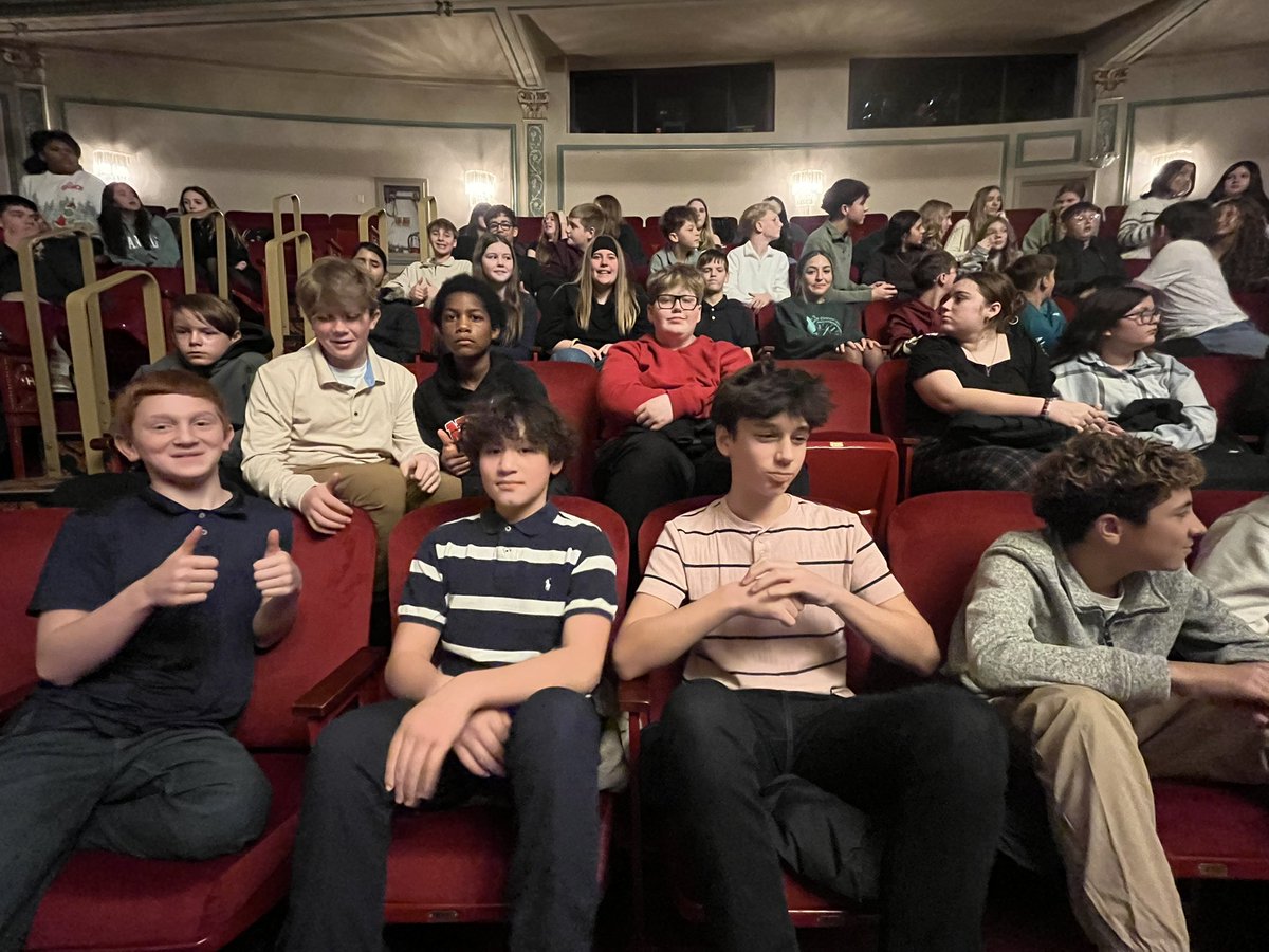 mrlawsonela's tweet photo. 7th graders (and teachers) looking sharp at Christmas Carol at Playhouse Square! It was a great show! #AJHcomets https://t.co/ZSQB2NmLsQ