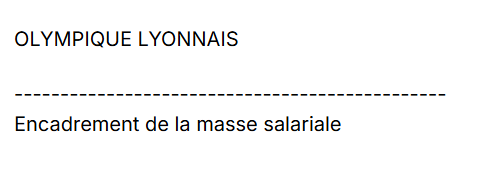 Décision du 11/12/2025 de la #DNCG pour l'<a href="/OL/">Olympique Lyonnais</a> :
Encadrement de la masse salariale, a priori l'OL pourra recruter si la masse salariale reste constante.