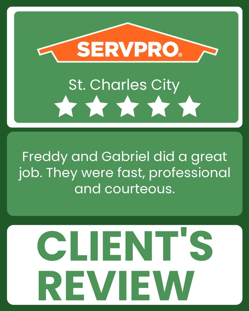 stc_servpro's tweet photo. Thankful Thursday!
See what one of our customers said about our amazing crews!
SERVPRO of St. Charles City is honored to serve our community. If you have been positively impacted by us, let us know with a Google Review!
https://t.co/Gqciyq5R8R
#waterdamage #firedamage https://t.co/STlH5HwVMN
