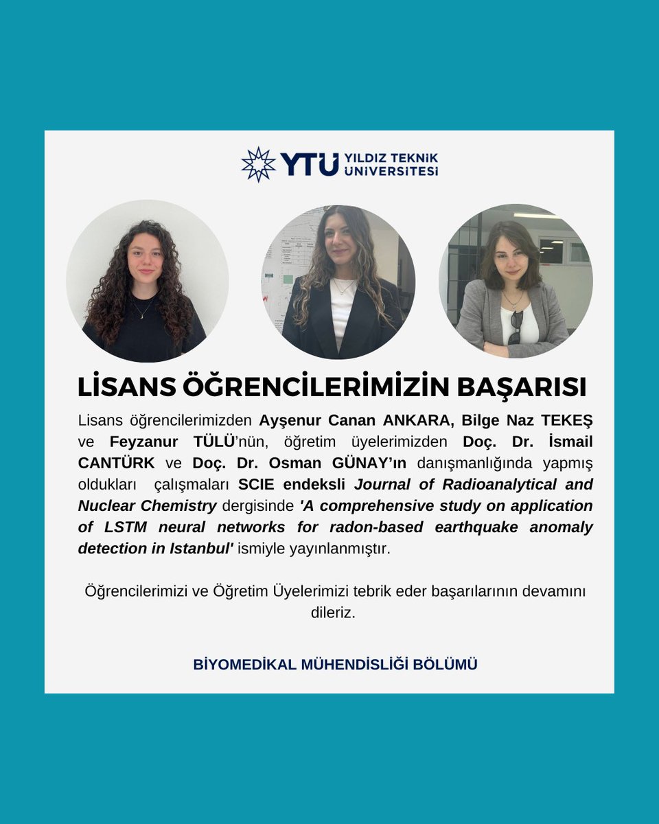 YTÜ Biyomedikal Mühendisliği Bölümü tweet media