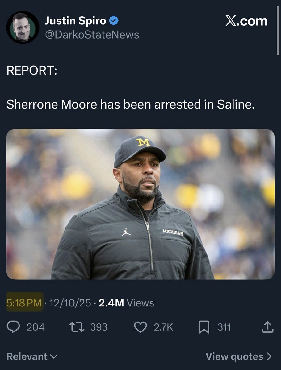 DillDoeLover's tweet photo. @DarkoStateNews is claiming to have broken the Sherrone Moore news first, which all my Herb-ivores know is not true. He went as far as blocking me to keep the truth from coming out. No integrity in sports journalism anymore. I will not let him get away with this #HERBHADITFIRST https://t.co/ytCkzlJxmf
