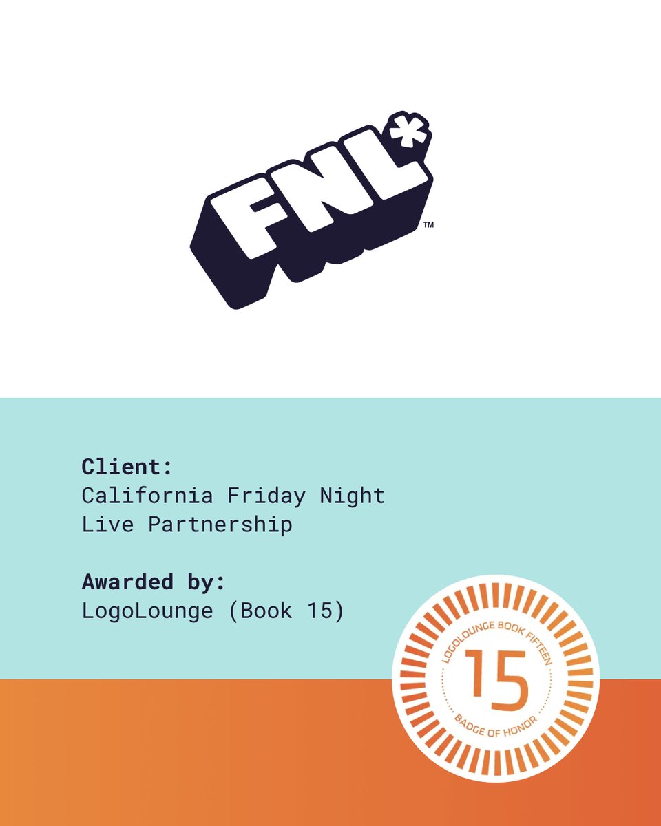 rule29's tweet image. Excited to share our 53rd logo recognized by @LogoLounge,  a concept for the California Friday Night Live Partnership, an org empowering youth across CA. Honored to see our work alongside top studios worldwide.

#MakingCreativeMatter #LogoDesign #YouthLeadership