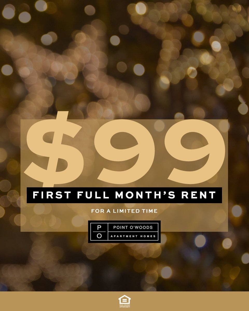 PointOWoodsofMS's tweet image. Jingle all the way to a new apartment! 🔔✨ Get into the holiday spirit with $𝟵𝟵 first month's rent and 𝗡𝗢 application fee. Don't wait—this gift is only for a limited time at #PointOWoods! 👉 pointowoodsms.com