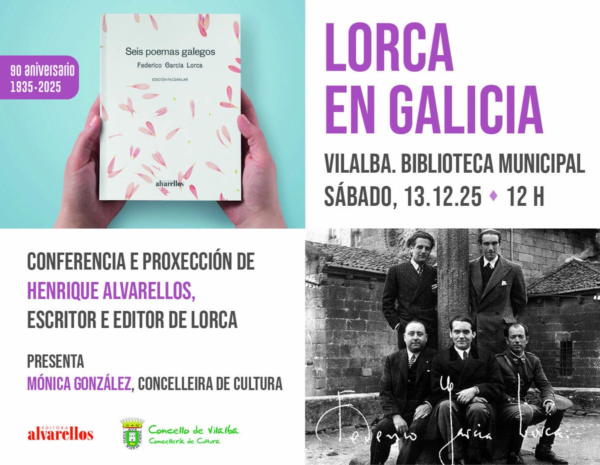 Vilalba: Lorca en Galicia, conferencia e proxección de Henrique Alvarellos: axendacultural.aelg.gal/2025/12/12/vil… <a href="/QAlvarellos/">Quique Alvarellos</a>