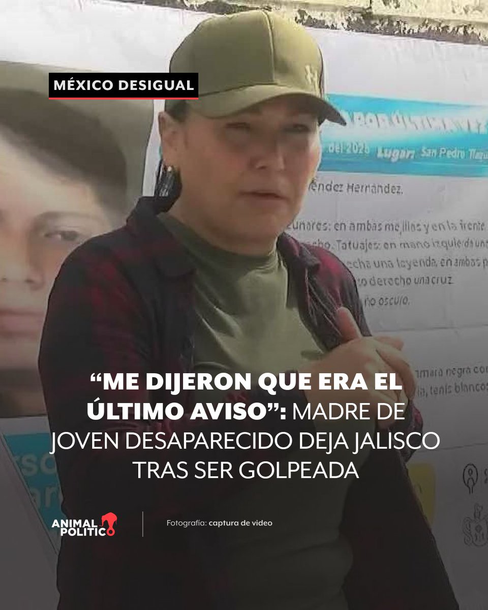 Beatriz Uscanga, madre de Sebastián, un joven desaparecido desde septiembre, fue golpeada y amenazada para que dejara Jalisco.

A recomendación de autoridades ministeriales, denunció la agresión y abandonó la entidad.

Lee más: buff.ly/1lt0yIQ