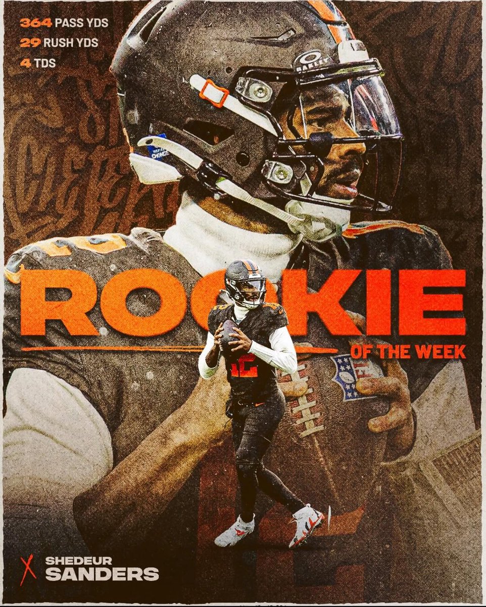 DrAmyRucker's tweet photo. Introducing Shedeur Sanders…… Your “ROOKIE OF THE WEEK”. 🙌🏾🎉💯 https://t.co/1ExeOIUwvk