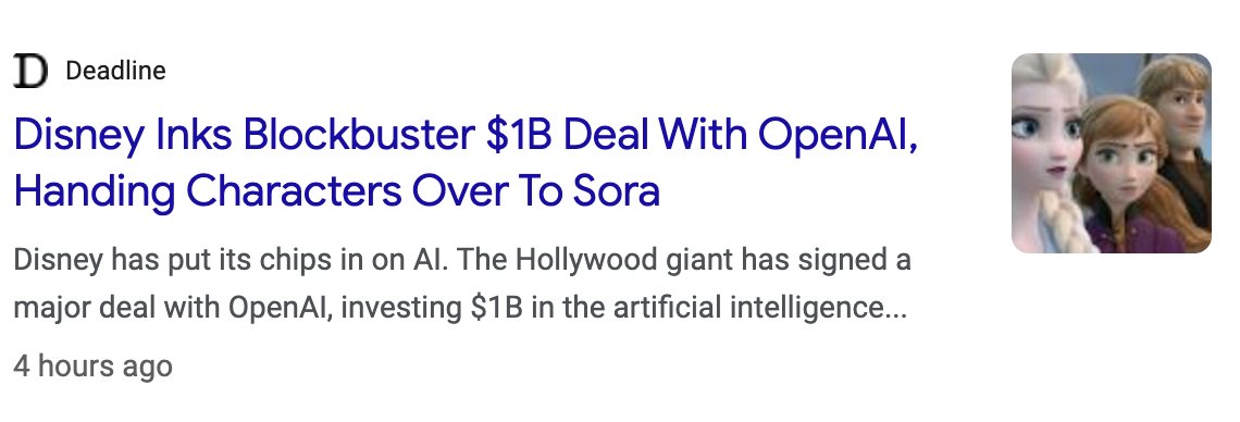 저는 지적 재산권 소유자들이 소라에 자신들의 캐릭터가 등장하길 원할 수도 있다고 제안했다가 인공지능 반대론자들에게 맹비난을 받았습니다.
그들은 "진짜" 엔터테인먼트 회사들은 자신들의 캐릭터가 인공지능 관련 저급