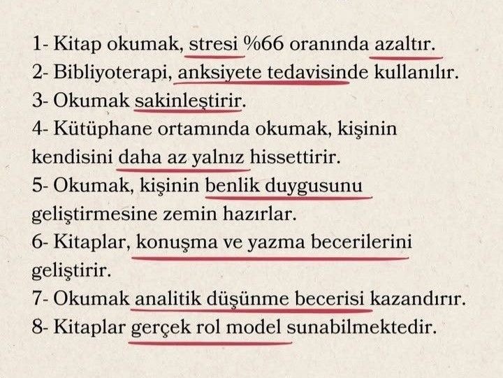 Okumak iyileştirir.