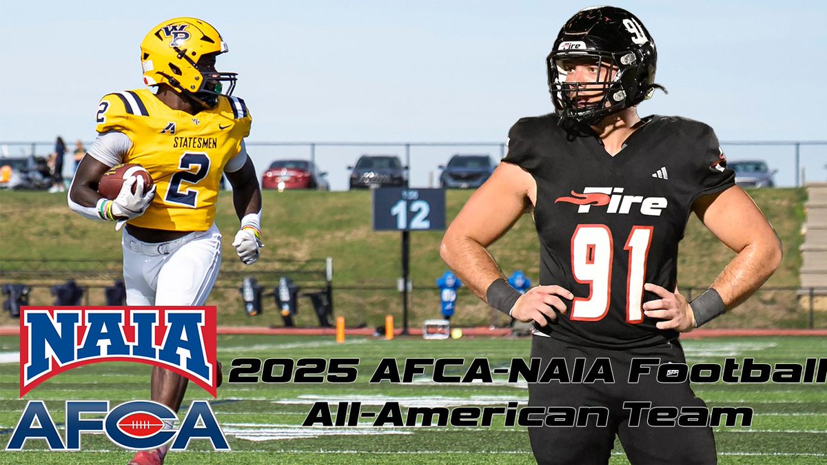 2025 AFCA NAIA Football All-America Teams Announced - See the full list on VSN!

The VSN-NAIA Football All-American Team will be released after the National Championship Game.

Here's the Coaches' All-Americans!
victorysportsnetwork.com/2025/12/11/202…