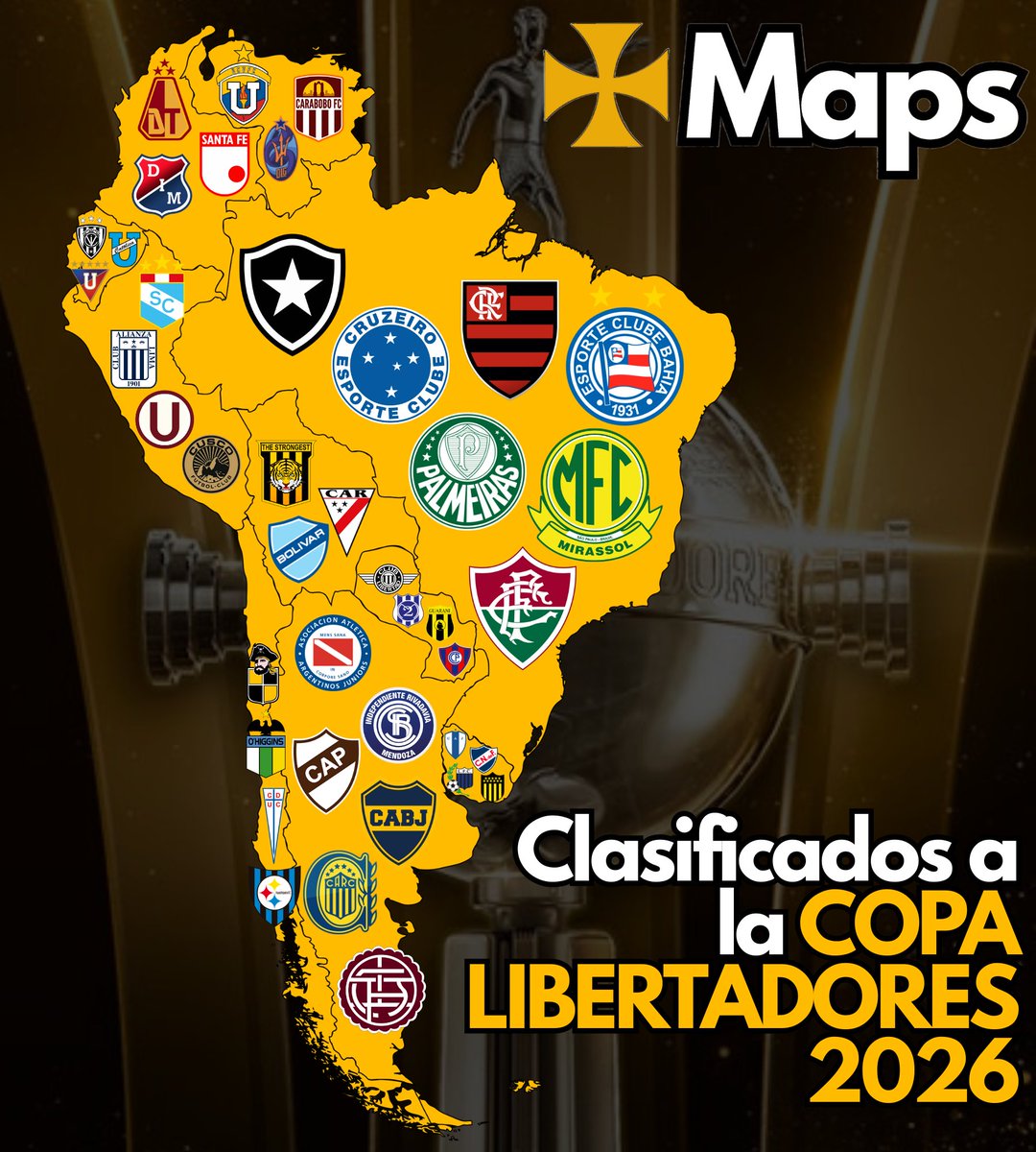 Ya clasificados a la Copa Libertadores (41/47):
