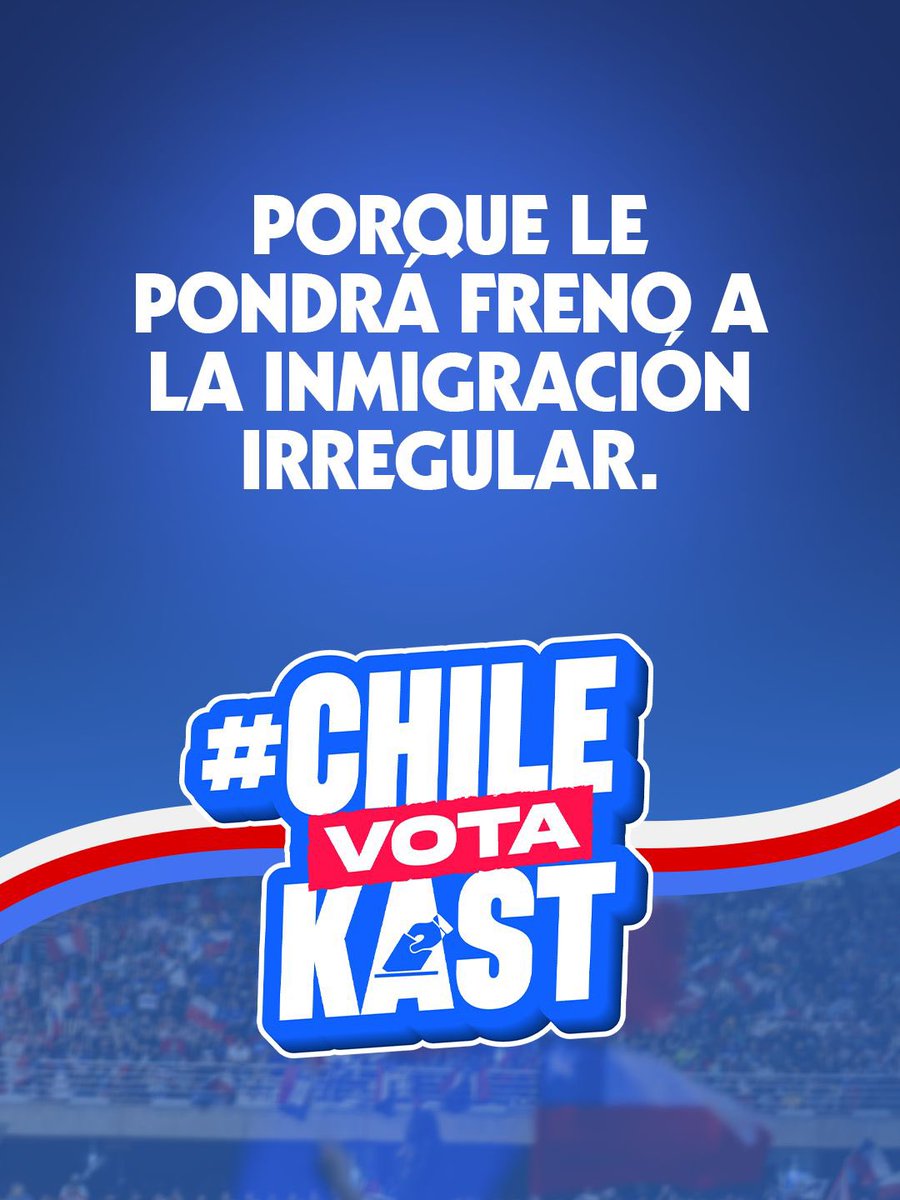 RenzoTrisotti's tweet photo. 🇨🇱 Este domingo, #ChileVotaKast

Porque queremos y necesitamos orden, seguridad y libertad.

Porque Chile necesita volver a crecer, avanzar y recuperar la esperanza.

🇨🇱 #ChileVotaKast #Iquique #Tarapacá https://t.co/UmDhsKjRNb
