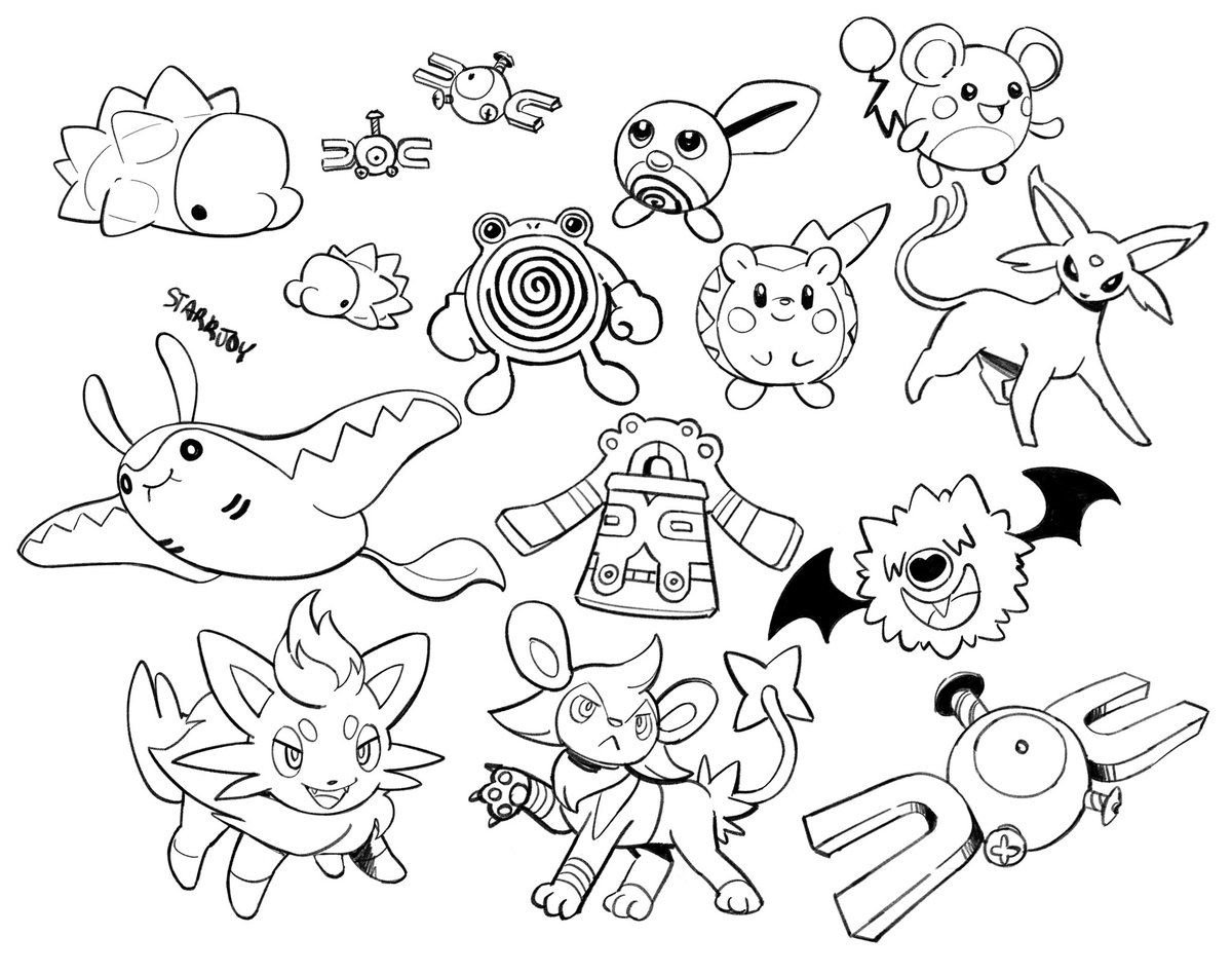 starrjoyart's tweet photo. Sketch dump :] Pokémon and ferrets ~ https://t.co/9fywy3Lyb3