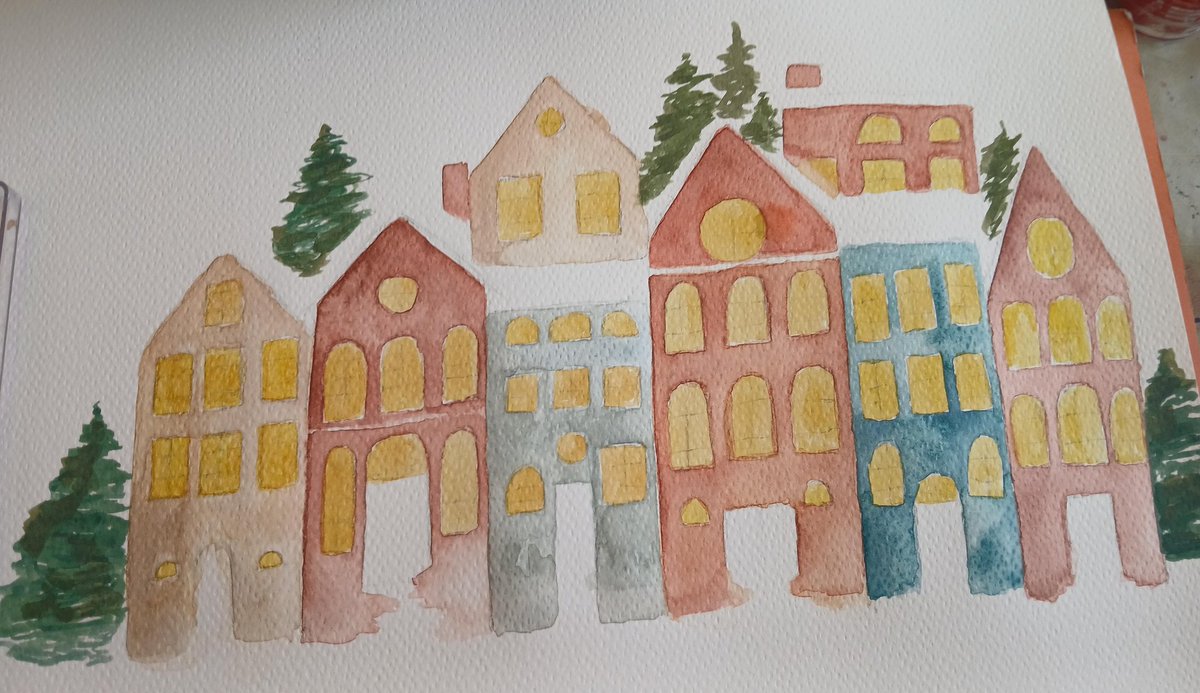 Estoy enojado, verán, la acuarela de Mon Laferte la hice yo, y la acuarela de casitas la estoy haciendo yo tambien, Y NO ENTIENDO POR QUE SE VEN TAN CHUECAS (Cuando lo acabe actualizo)