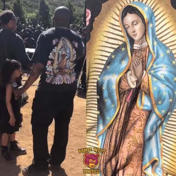 KanyeWestPosteo's tweet photo. Mañana que es dia de la Virgen, hay que recordar la vez que Kanye West se vistio con una playera de la "Virgen de Guadalupe" en un Servicio Dominical" 🙏😅 https://t.co/sU2HVS3yQR
