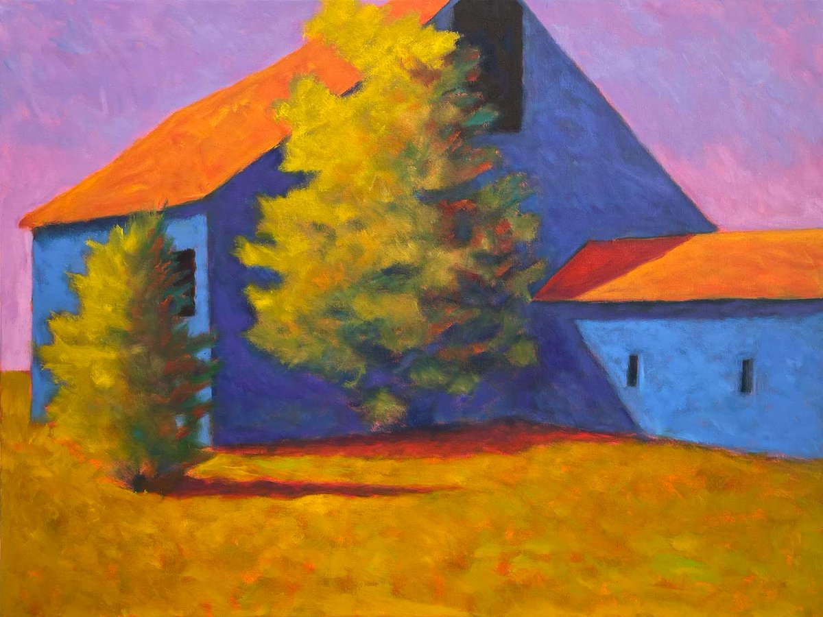 As is the case with many abandoned, or underutilized farm structures, nature has a way of taking back the landscape. “Growing Close” 30 x 40 o/c.