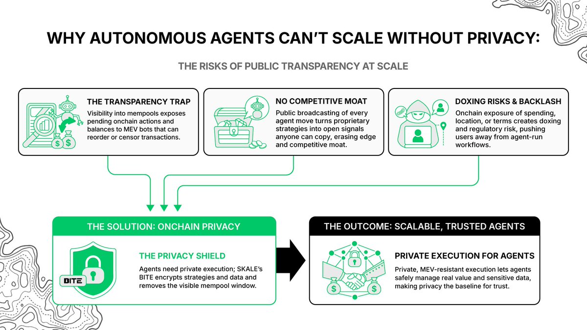 Agents can’t scale without privacy.

MEV bots front-run.
Strategies get copied.
Users get doxed.

The fix? Onchain privacy with encrypted execution.