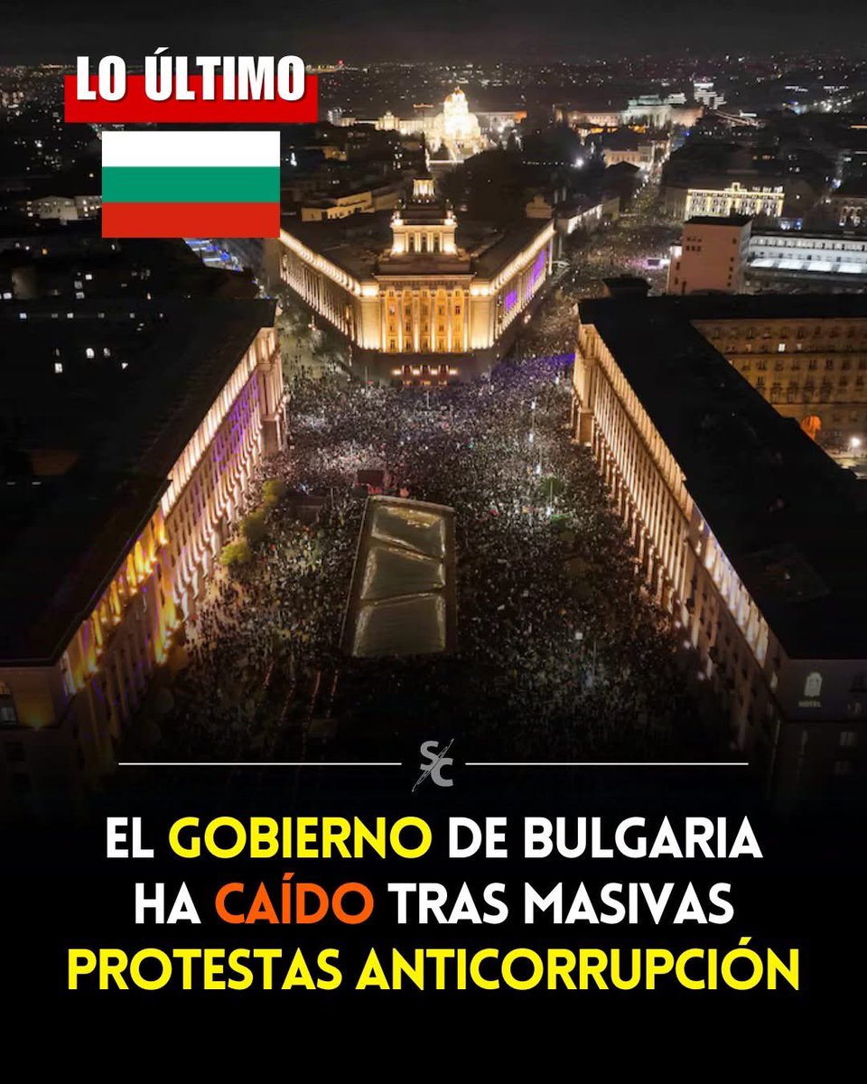 🚨 LO ÚLTIMO: Bulgaria ha enfrentado una ola de protestas masivas contra la corrupción que llevaron a la renuncia del primer ministro y su gobierno. 

Miles de ciudadanos salieron a las calles de Sofía y otras ciudades exigiendo reformas reales para frenar el abuso de poder y la