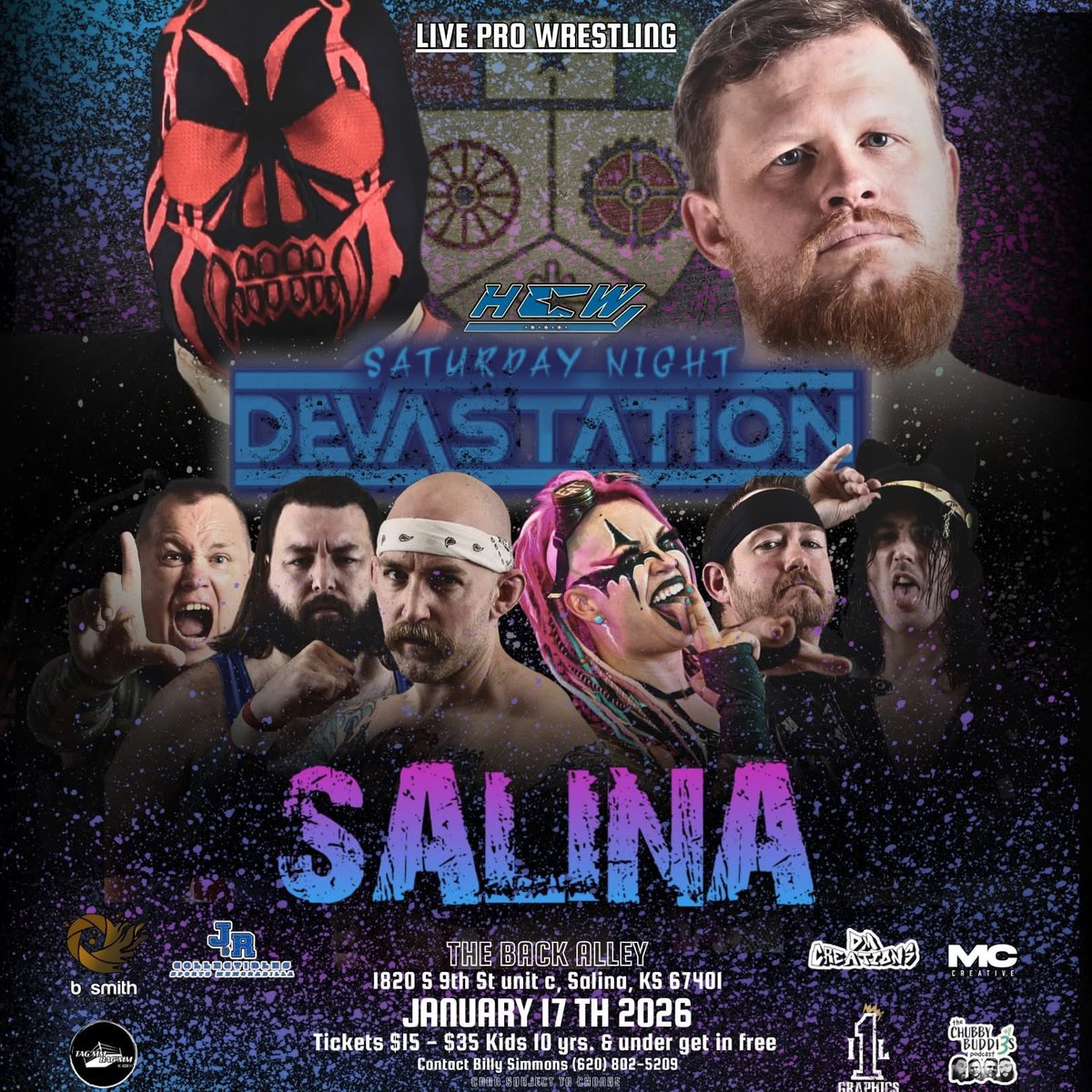 HCWLive23's tweet photo. Salina, KS! We return, Janurary 17th, to the @sky_trampoline_park with more hard hitting, high-flying action, and a new direction. https://t.co/8hpNiclT03