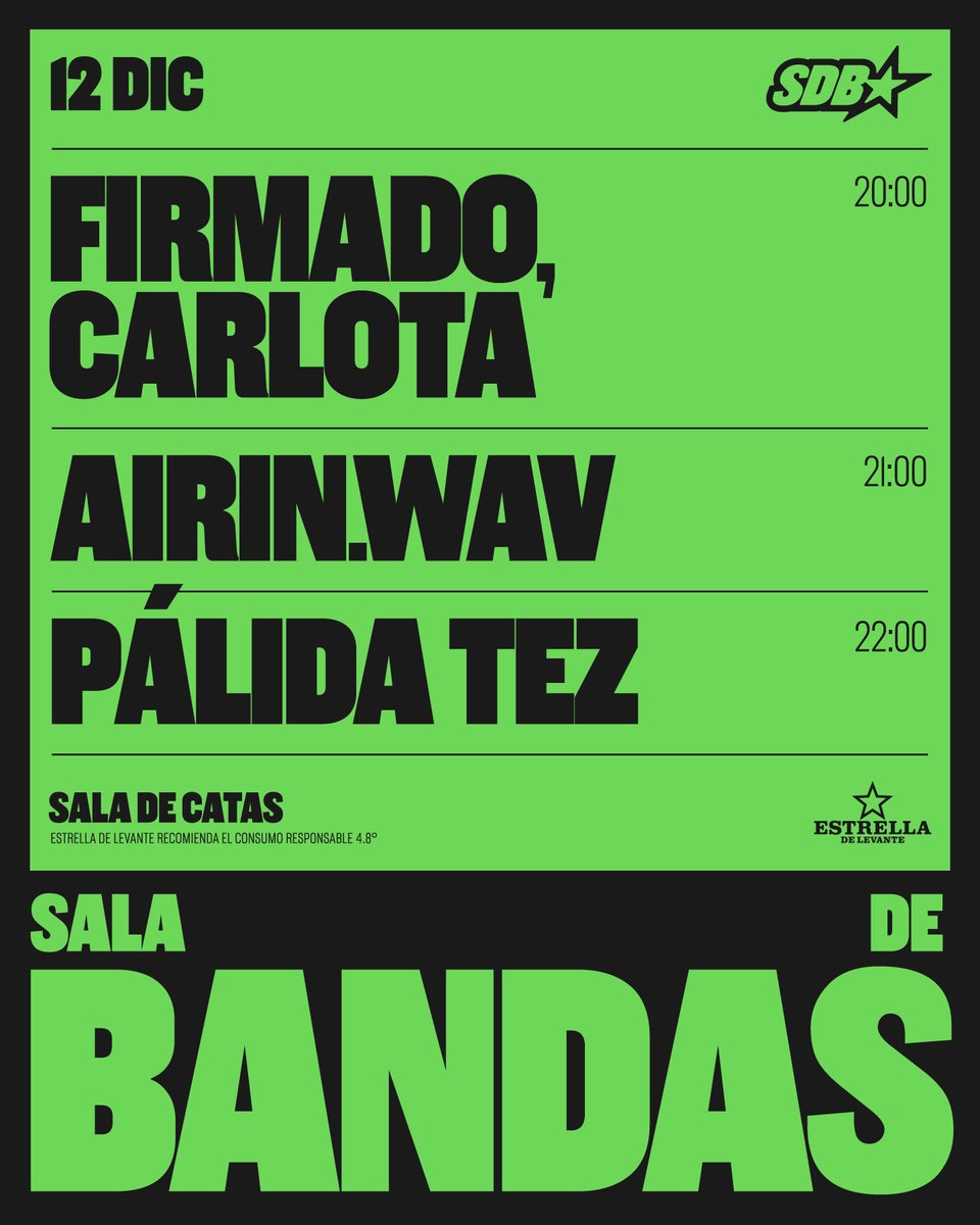 Mañana estaremos presentando el disco en Murcia, en la sala de catas de <a href="/estrellalevante/">Estrella de Levante</a> 
Llevaremos discos y merch nuevo 💫
La entrada incluye 2 consumiciones 🥴 estrelladelevante.es/es/sala-de-ban…