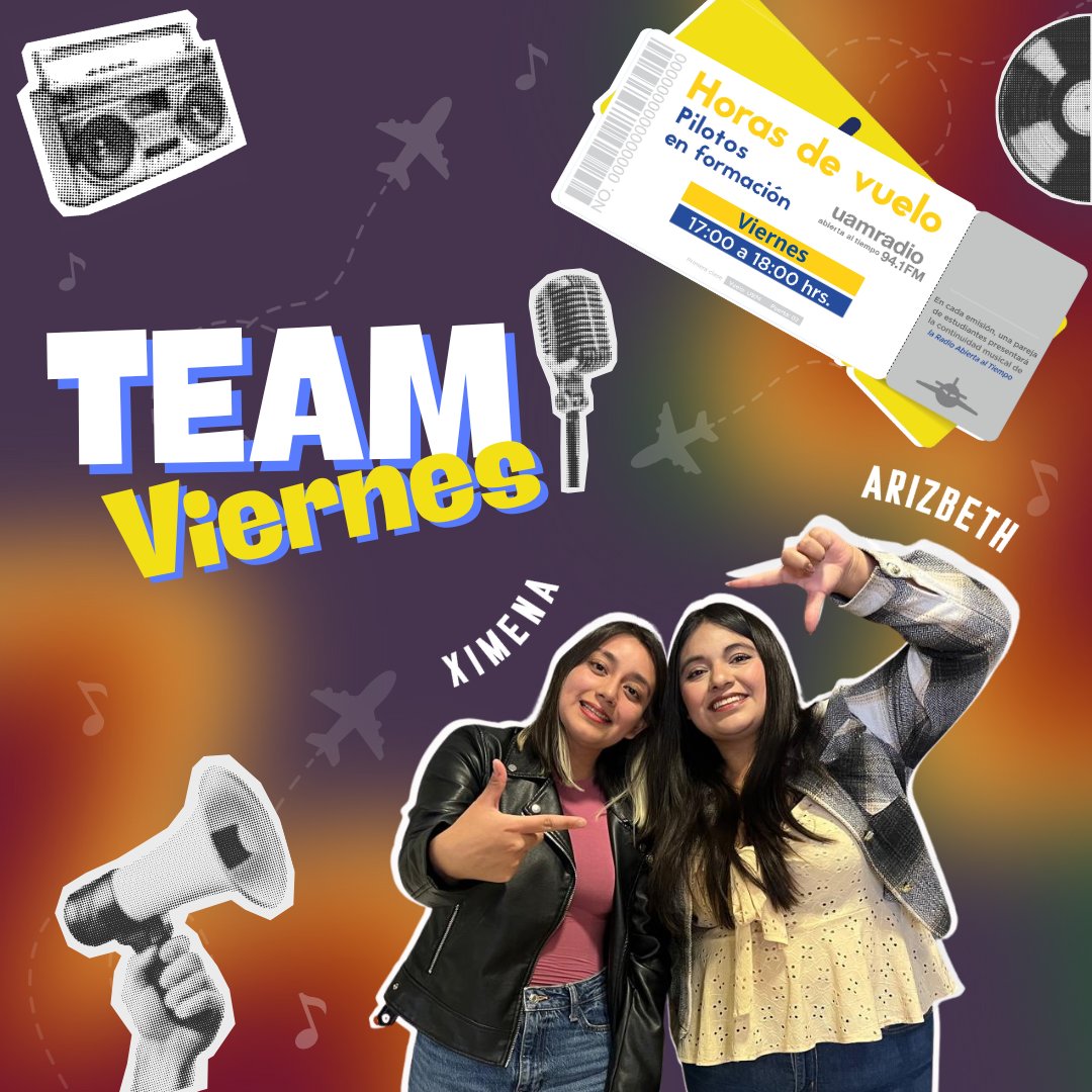 No te pierdas #HorasDeVuelo "Pilotos en formación"
.
🗓️Viernes
🕑5:00 p.m.
🎫Acompáñanos en esta aventura que está a punto de despegar
📻Sintoniza #UAMRadio 94.1 FM (CDMX) o por uamradio.uam.mx
.
#UAM #SoyUAM #HagamosRadioJuntos