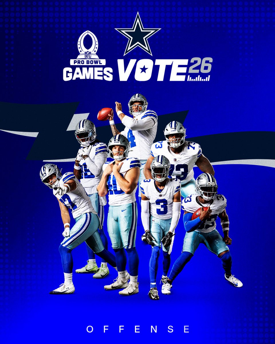 🔄 Repost to #ProBowlVote for the offense 🚀
@dak
@javontewill33
@HunterLuepke
@_CeeDeeThree
#GeorgePickens
@jqfergy11
@Tee_sizzle_