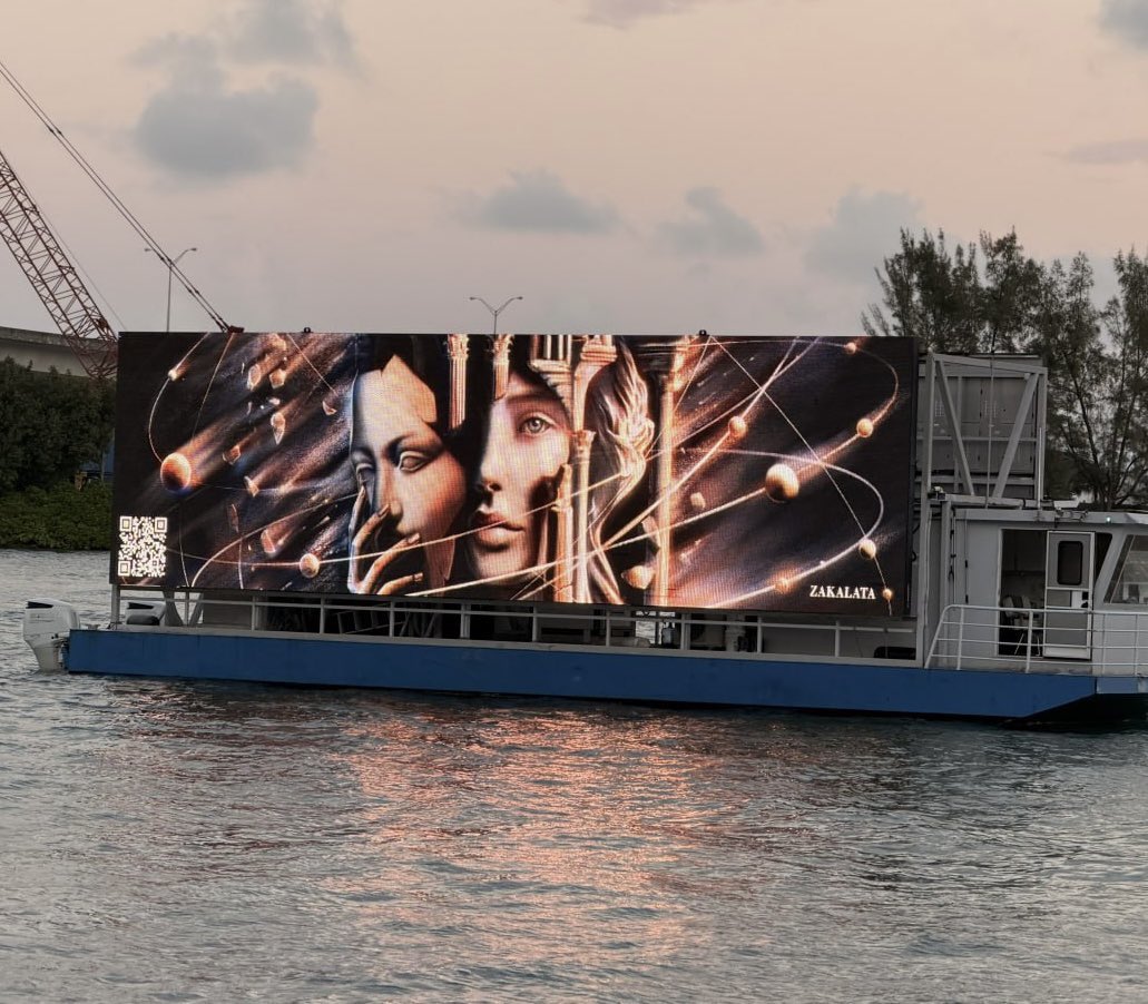ZakalataMarie's tweet photo. The memories from #MiamiArtWeek 😍
I was so happy to see my art on billboard and in Digital gallery at the Gates hotel ❤️ to meet a lot of beautiful artists 🤩 Thanks a lot for @OneLoveArtDAO ❤️ for this opportunity 🫂❤️‍🔥 https://t.co/TCrekg2l0r