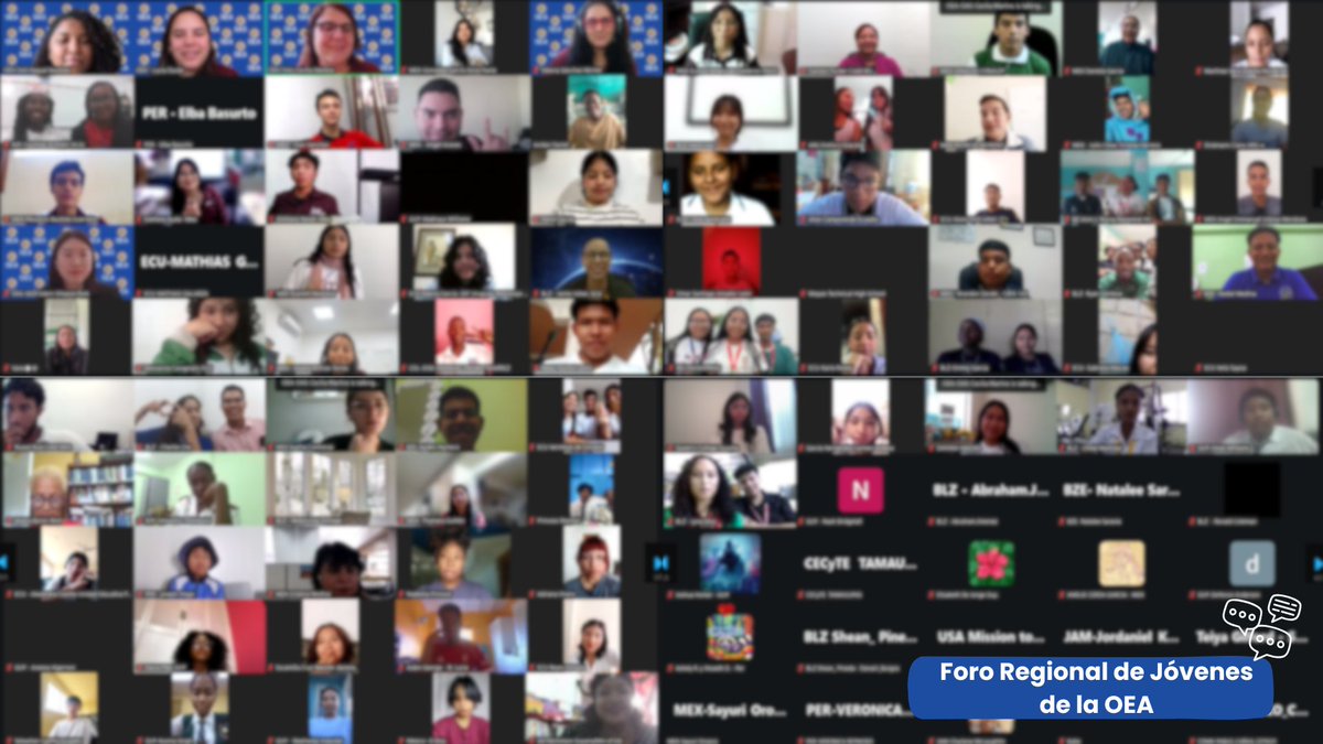 🌎✨ +130 estudiantes de las Américas participaron hoy en otra sesión del Foro Juvenil Regional de la <a href="/OEA_oficial/">OEA</a> para fortalecer la participación democrática y la ciudadanía responsable #OEAJuventud #Democracia