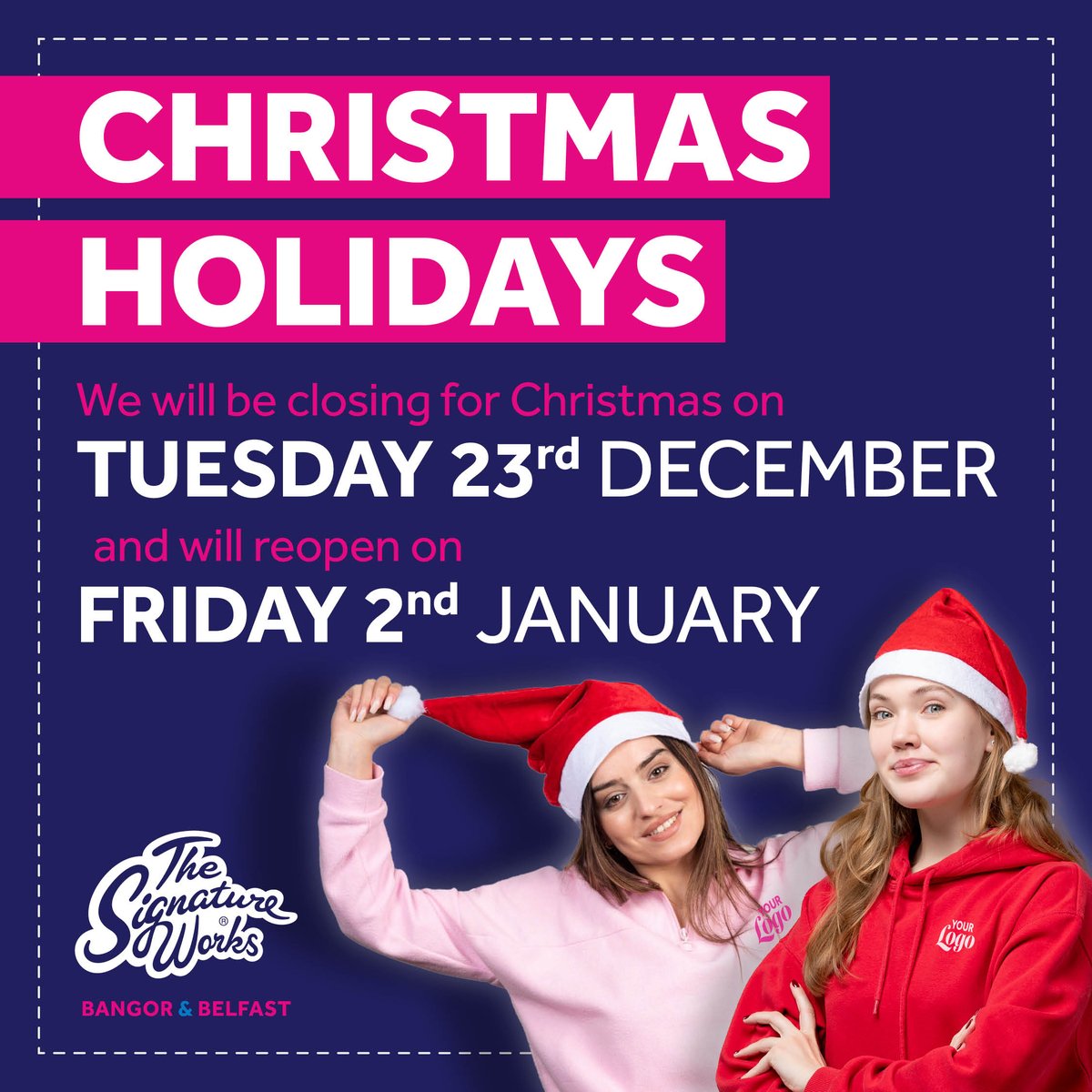 It’s starting to feel a lot like Christmas… and we're embracing the festive cheer! Just a heads-up: we'll be closing for Christmas on Tuesday 23rd Dec. and reopen in the New Year on Friday 2nd Jan. Until then, we're here, merry, and ready to help! thesignatureworks.co.uk