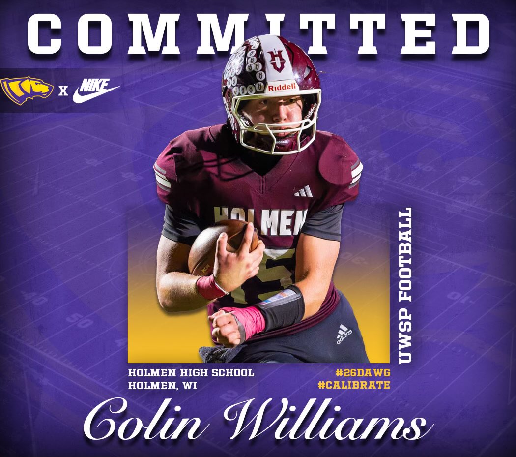 ColinW_26's tweet image. After a great Senior season at Holmen and countless conversations with @shaunb8 and Coach Venne. I am so excited to announce my commitment to UW-Stevens Point Football #godawg #gopointers #UWSP