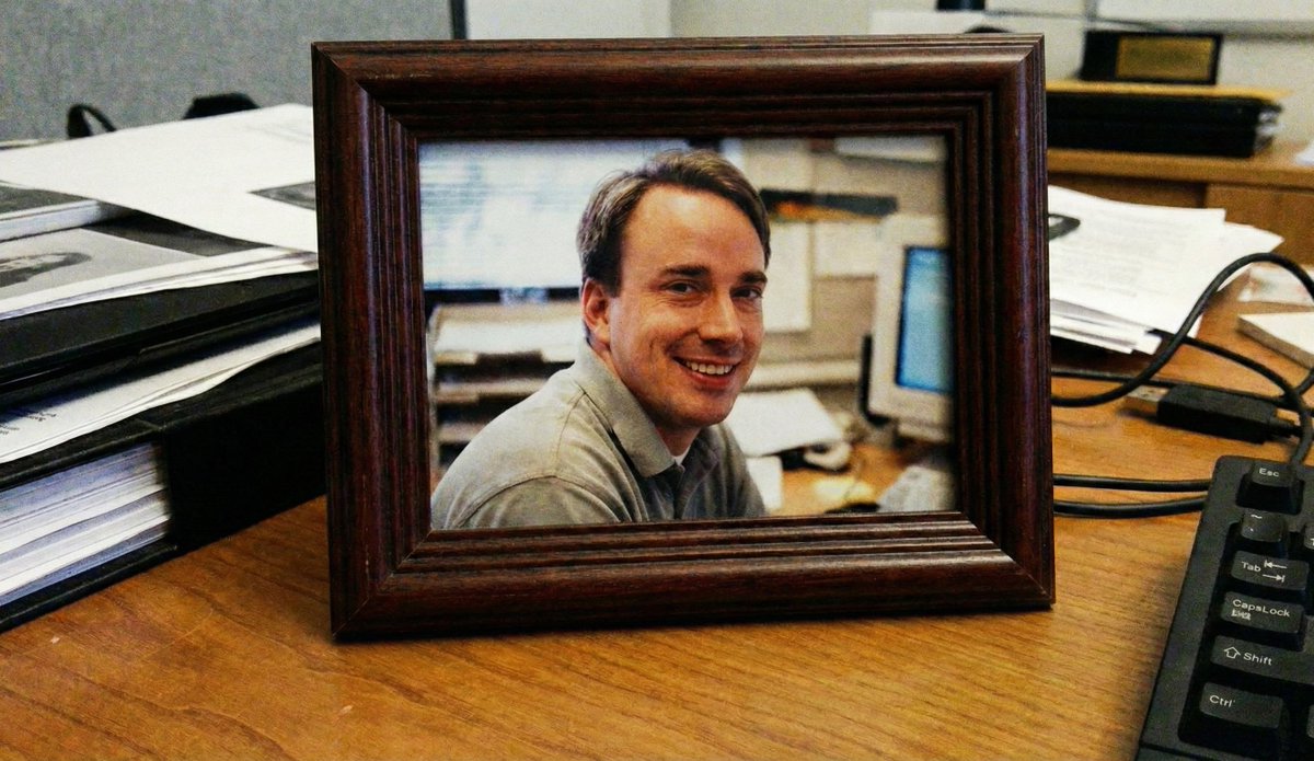 davidgu's tweet photo. @_anmonteiro @recallai Any cracked engineers that make it to the last stage of our interview process will also receive a framed photo of Linus Torvalds. https://t.co/uhYBVgPmEN