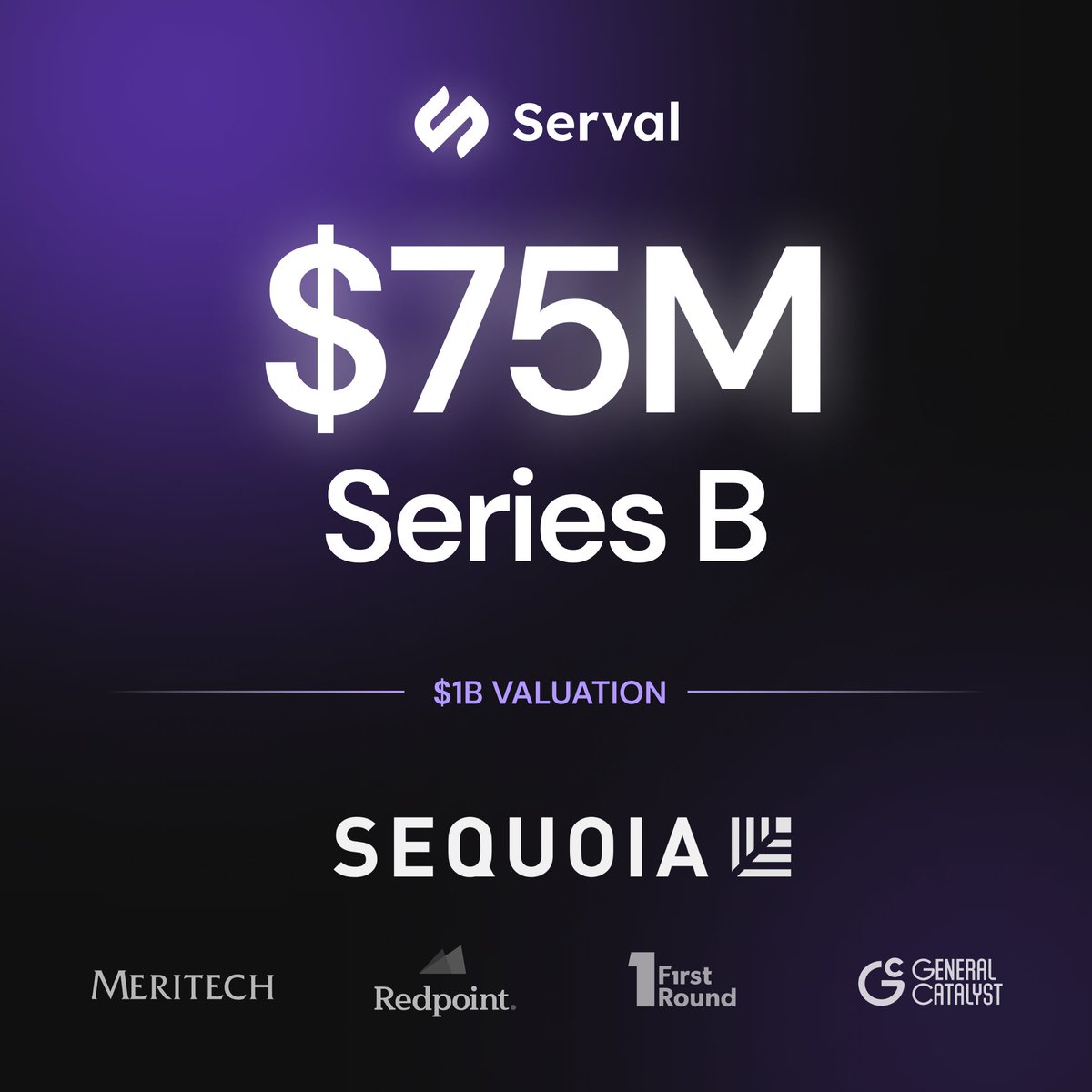 🌟🌟🌟 @chemistry_fund가 @getserval의 시리즈 A에 투자한 지 불과 3개월 만에, Serval이 @sequoia가 주도하는 7,500만 달러 규모의 시리즈 B 투자를 유치하여 기업 가치가 1