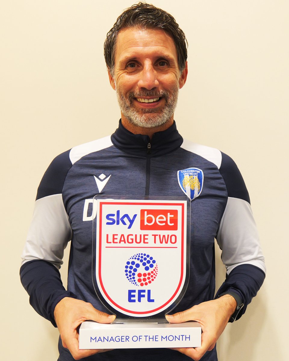 We’re delighted to announce that Danny has won the Sky Bet League Two Manager of the Month award for November.

Nine points from four games, including standout away wins against the division’s current top two, Walsall and Notts County, saw the U’s continue their push towards the