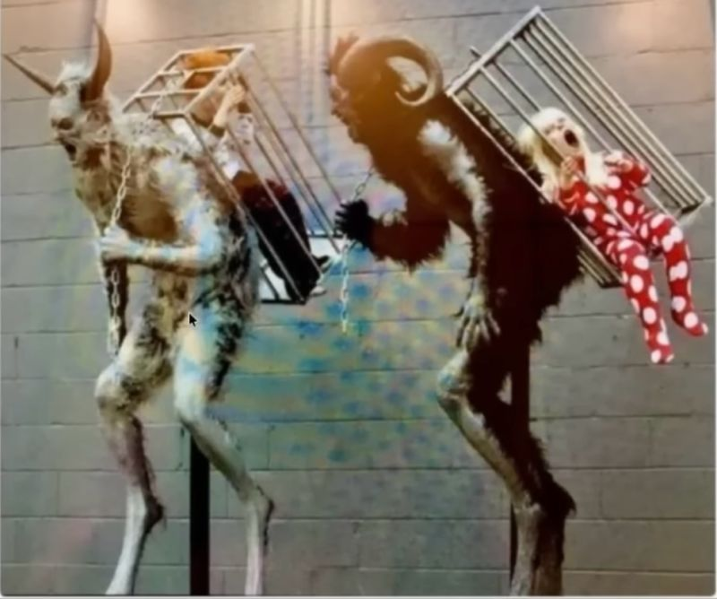 StevenKSki's tweet photo. This what #TonyPodesta considers #Art and has hanging in his home. 
#Demons stealing #children in cages! Explains why #HillaryClinton chose him! https://t.co/3KUMw3NIiS