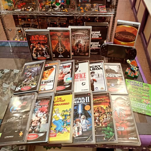 Portable!!! #sony #psp #pspgames #gta #esdla #dantesinferno #medievil #wwe #scarface #lego #spiderman #granturismo #chollogames #videogamestore #videogaming Todos los productos disponibles en nuestra web chollogames.es