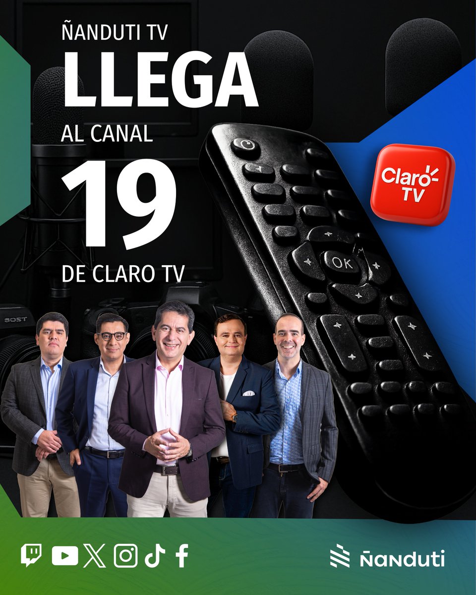 📺 ¡Ñandutí ahora también en Claro TV!🥳

🔴Desde hoy podés ver toda nuestra programación por el Canal 19 de Claro TV.

Llevamos nuestra señal a más hogares para que estés siempre informado con contenido confiable y al instante.

✅ Prendete al canal 19
✅Seguinos donde estés
✅