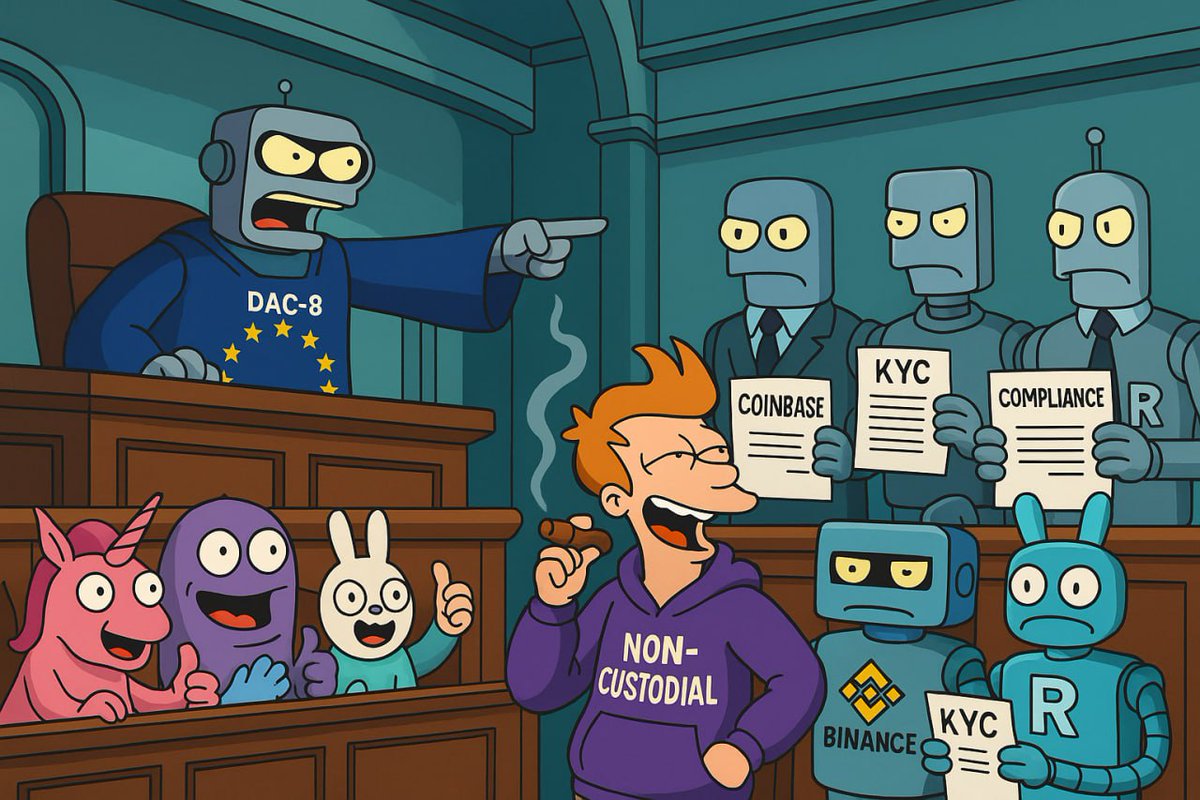 Starting Jan 1, the EU launches DAC-8 - all licensed exchanges will automatically report your transaction data to tax authorities.

Coinbase, Kraken, Binance, Revolut, Trustee — all of them will report.

Here are the criteria to check 👇