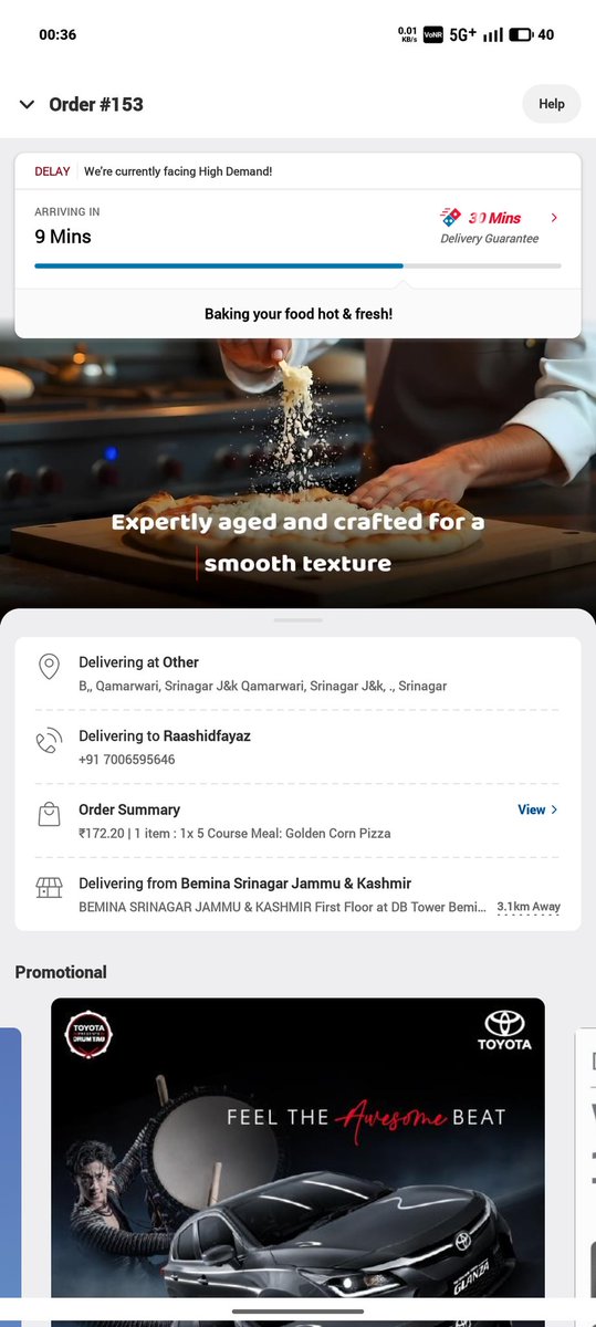 keashurr's tweet photo. I had ordered from dominos pizza app with 30 minutes delivery guarantee. It was a prepaid order. It's been almost two hours, and it's still showing 9 minutes away. I'm sharing the screenshots. Neither are they delivering not paying my money back.
@dominos_india 
@dominos https://t.co/oYfAFTYOZY