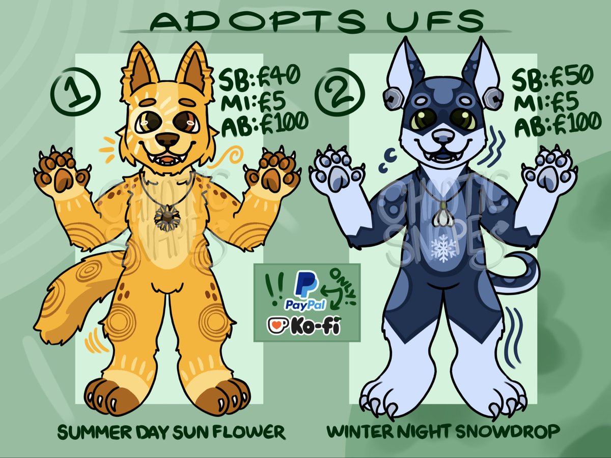 chaoticsnape's tweet photo. ummmm hey!! :3c 
#Commission #Adopt #Furry 

if these get bought i’ll do a raffle for a custom/adopt of your choice!! https://t.co/S49RGLg25S