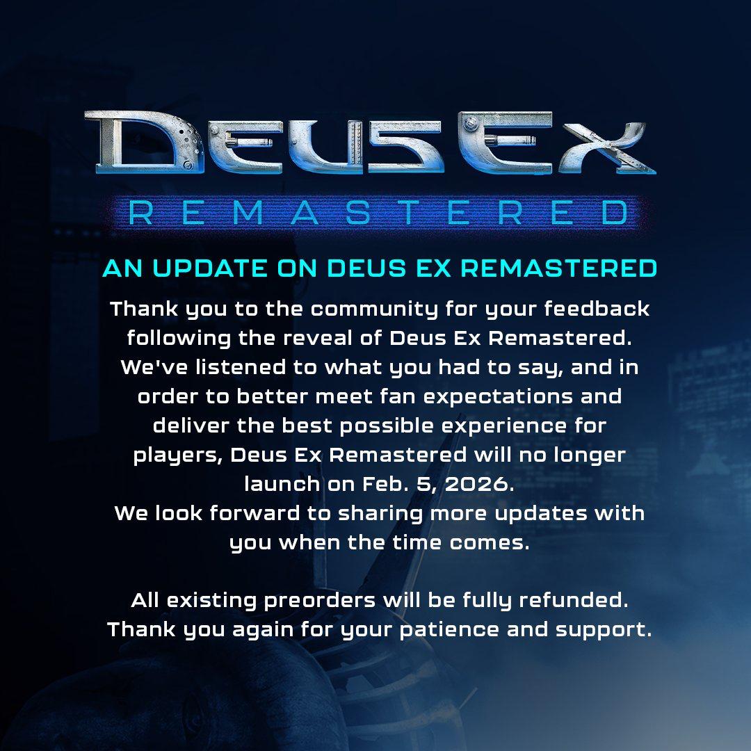 stopgameru's tweet photo. #DeusExRemastered не выйдет 5 февраля, потому что качество игры… ну вы поняли.
https://t.co/qkHHE3BAKA https://t.co/1Cb8SCG0L2