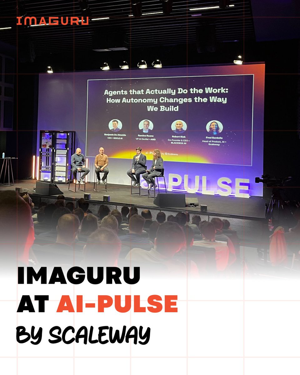 imaguru_global's tweet image. Imaguru had the privilege to join AI-Pulse, organized by @Scaleway at Station F, together with a group of outstanding startup founders. For Imaguru and our founders, #AIPulse felt less like a hype event and more like a strategy room for Europe’s AI future #Scaleway #StationF #AI