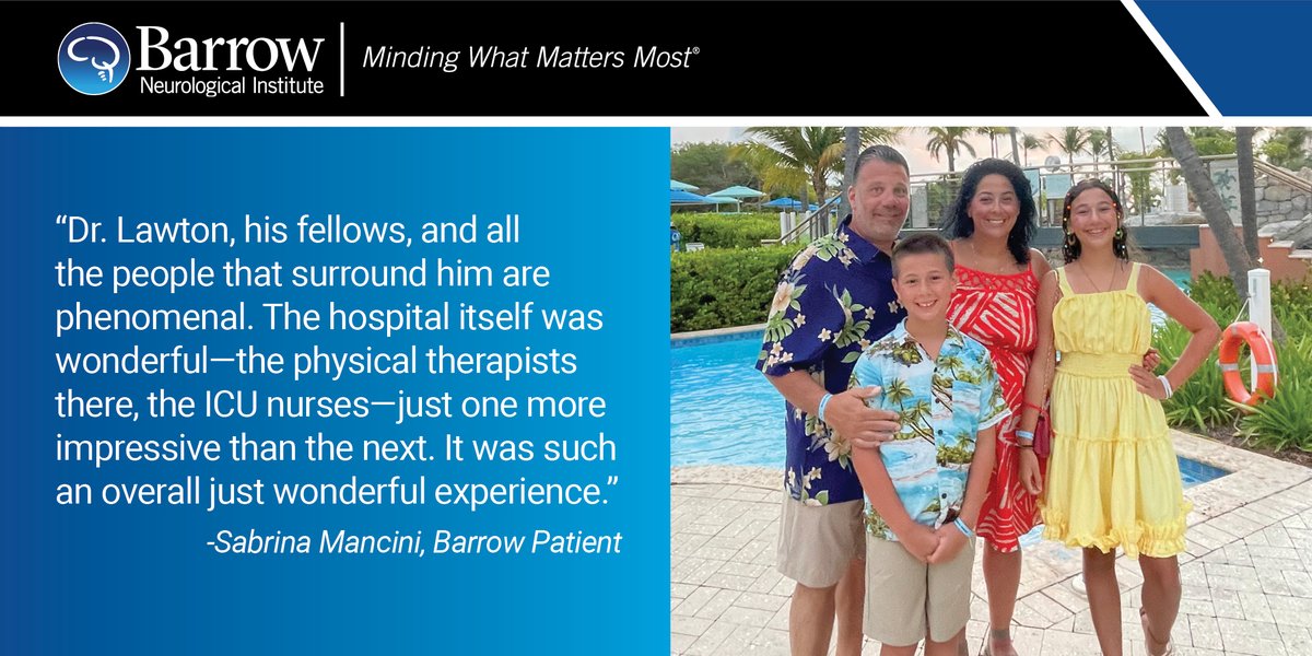 BarrowNeuro's tweet image. After 8 years of seeking answers, Sabrina Mancini traveled from Connecticut to #Arizona to undergo surgery with @mtlawton at Barrow for her spinal cord #cavernousmalformation. She called it the best decision she ever made. Read her story: bar.rw/sabrina