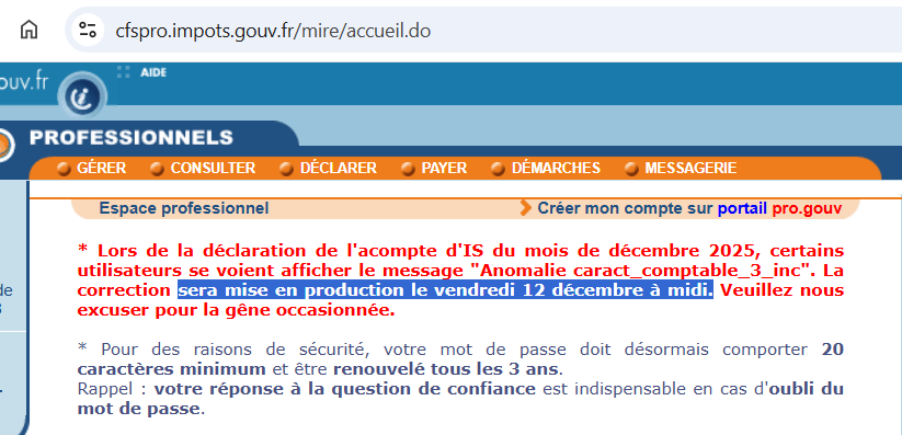Le gouvernement qui n'a toujours pas compris qu'il ne fallait jamais faire de mise en production le vendredi...