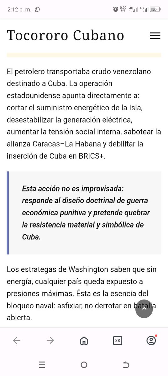 Pa' los que dicen que el Bloqueo no existe y que la crisis energética en #Cuba es por la ineficacia del gobierno revolucionario.