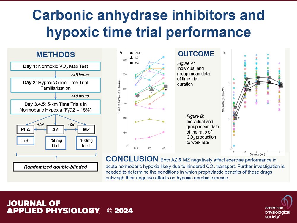 japplphysiol's tweet image. Hiking and climbing enthusiasts should take a good look at today's #ThrowbackThursday, Effects of two carbonic anhydrase inhibitors on #exercise performance in acute #hypoxia (Jou-Chung Chang et al. @UWaterlooKHS):

ow.ly/OiyB50XHA56