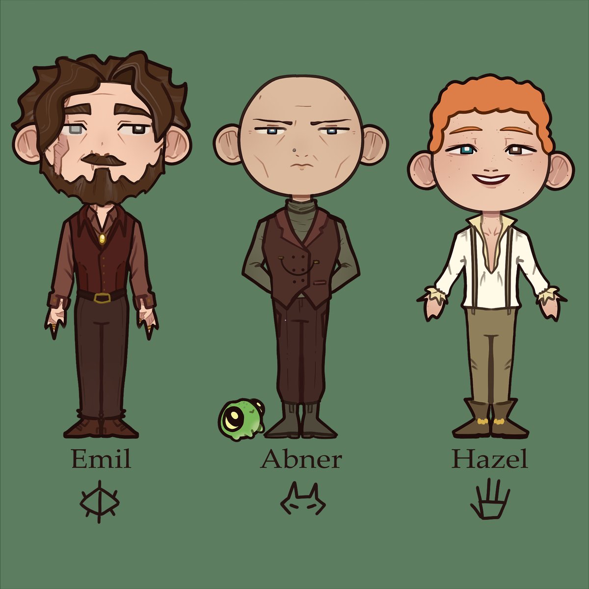 charlottebmakes's tweet photo. Chibi OC's day 4: "The rebellions founders."
Emil, Abner, and Hazel
#OC #originalcharacter #maincast #protagonists #linksbackproject #chibi https://t.co/w5jngbdvUY