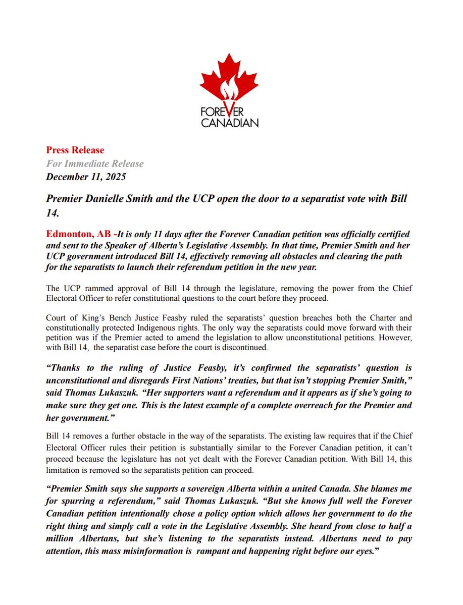 Here's another one on Bill 14...

"Centralizing powers in the hands of the Premier, over-riding and questioning the role of the courts, using the notwithstanding clause to trample on rights, and clearing the path to a destructive referendum … this is not democracy..."